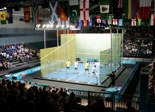 Pista de squash – pared de vidrio curvado templado de competición